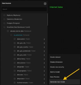 AtScale Semantic Layer Platform -Generate a New Model